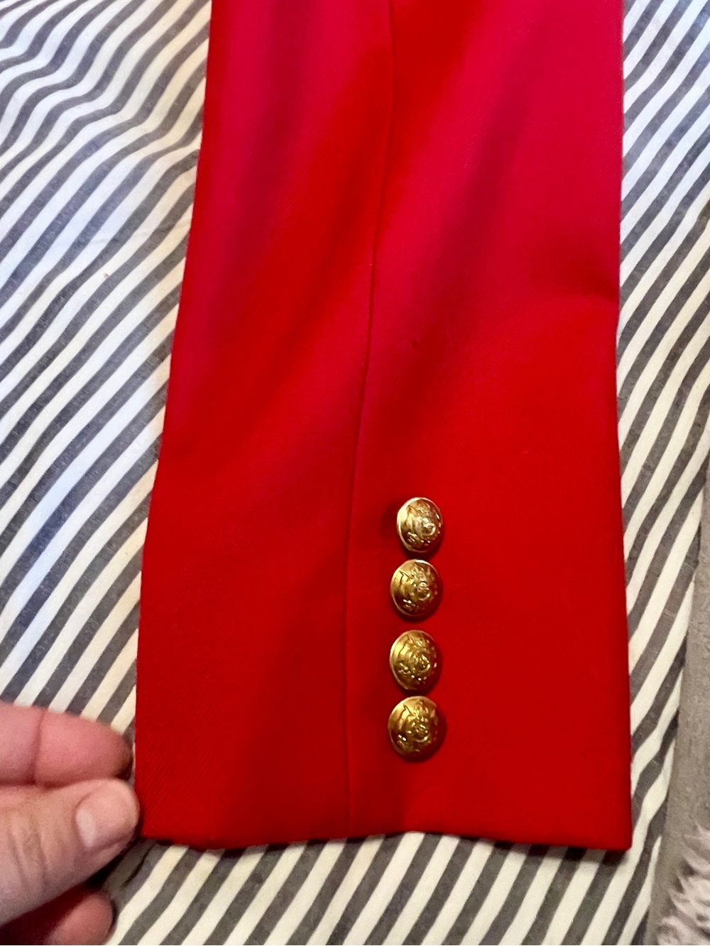 Ralph Lauren Red Double-Breasted Blazer with Gold Buttons - Picture 6 of 7